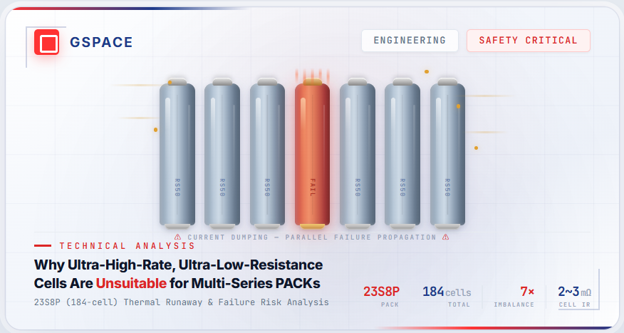 Why Ultra-High-Rate, Ultra-Low-Resistance Cells Are Unsuitable for Multi-Series-Parallel PACKs
