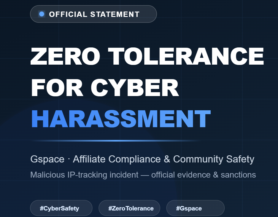 Official Statement on Recent Cyber Harassment & Reiteration of Affiliate Compliance Standards