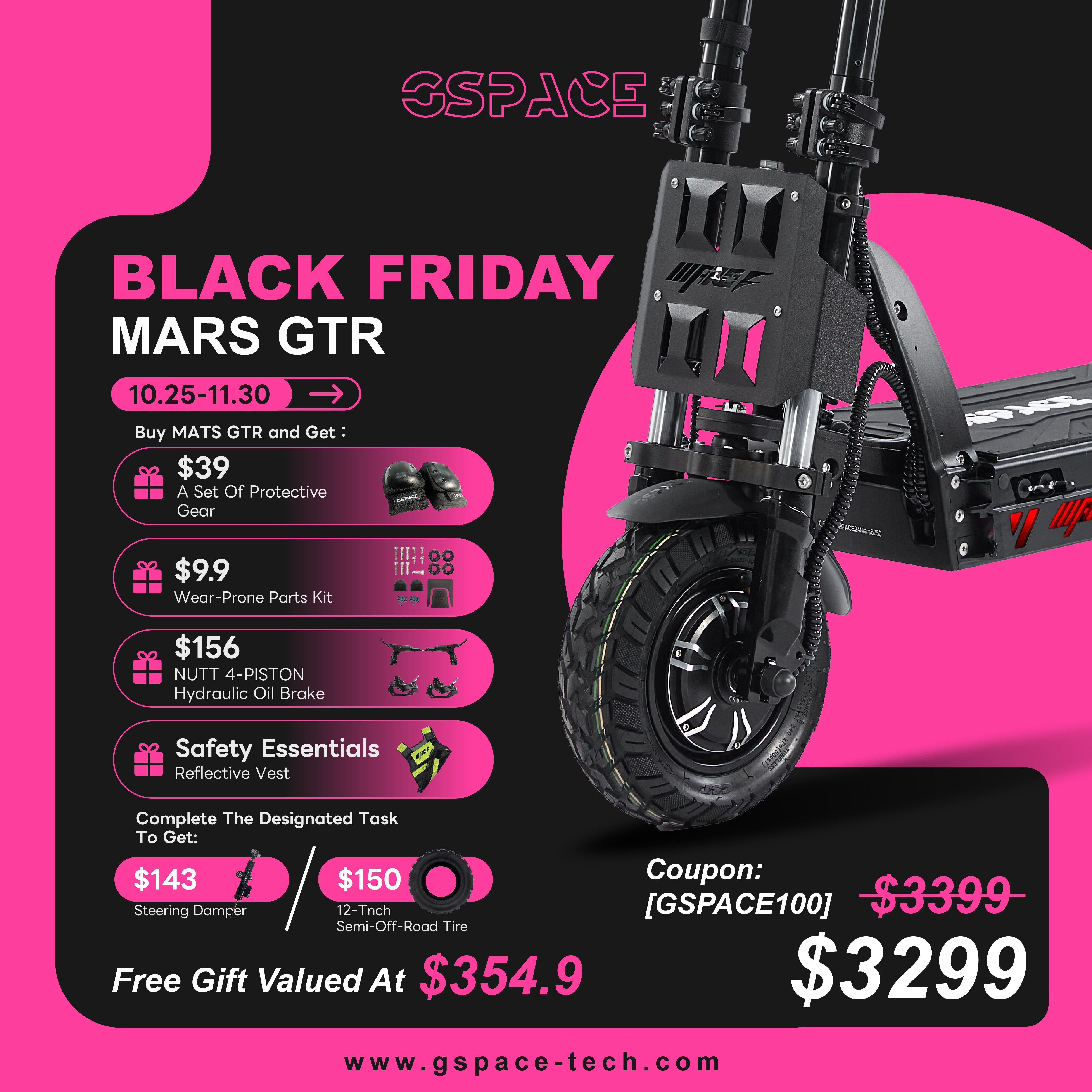 GSPACE Mars GTR Hyper Scooter Off-Road Electric Scooter